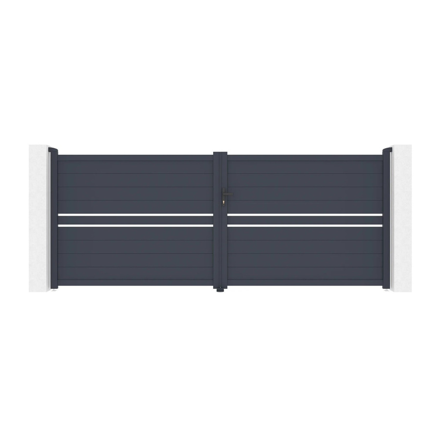 Casanoov Flügeltor Cimone Doppelstor Aluminium Anthrazit Grau mit Ranger B150 Motorisierung B/H: 397 x 160 cm - Bild 2