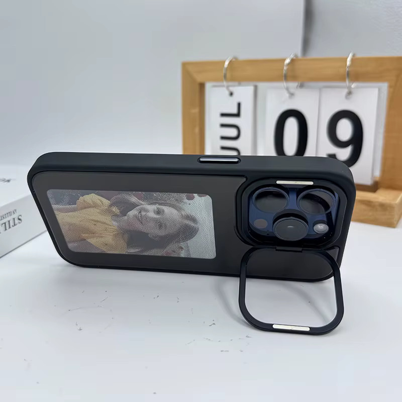 Neue-tech NFC E-Ink Display Handyhülle für iPhone 13, 14 und 15 Pro Max mit DIY Cartoon Design in Grün oder Schwarz - Bild 5