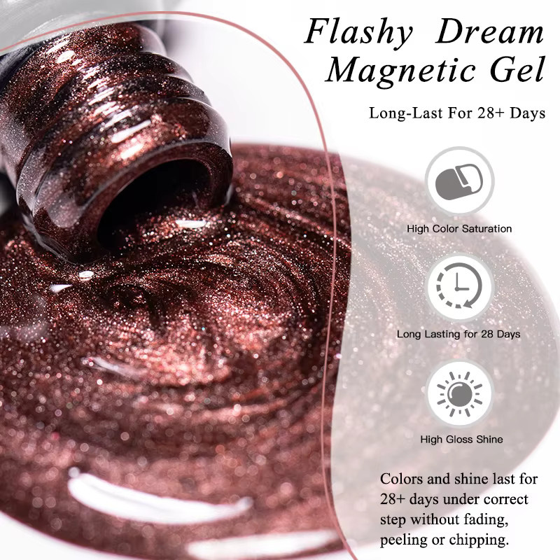MEET ACROSS Flashy Dream Cat Magnetischer Gel Nagellack Glitter, 7 ml - Bild 5