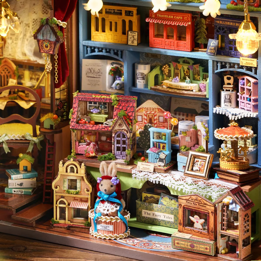 StartCabin DIY Puppenhaus aus Holz mit Möbeln und Lichtset in Natur und Mehrfarbig - Bild 4