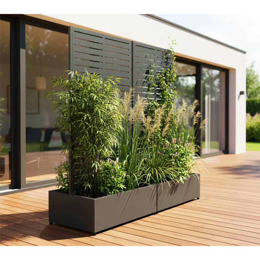 Westmann Pflanzkasten Dekora 6 mit Rankgitter aus Stahl in Anthrazit B/T/H: 90 x 60 x 184 cm - Bild 4