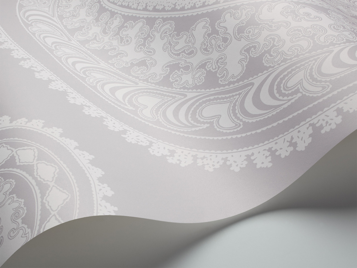 Cole & Son Tapete Rajapur Paisley Design in Weiß auf Flieder - Bild 1