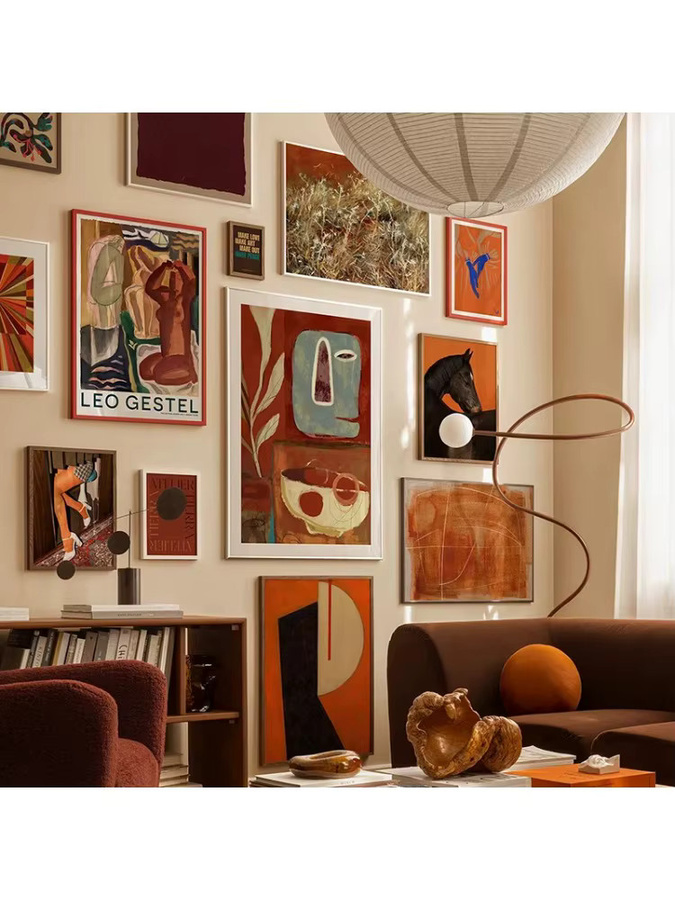 Potdemiel Leinwand-Wandbild Vintage Abstrakte Geometrie in Multicolour - Bild 3