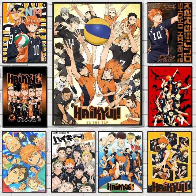 KAYOU Haikyuu Anime Volleyball Poster, wasserfester selbstklebender HD Wandaufkleber in Multicolour zur ästhetischen Dekoration für dein Zuhause - Bild 1