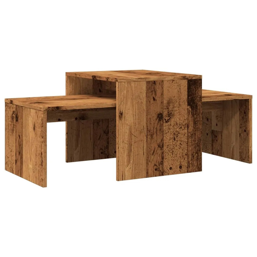 vidaXL Couchtisch in Altholz-Optik Eiche Braun aus Holzwerkstoff B: 100 cm, T: 48 cm, H: 40 cm - Bild 2