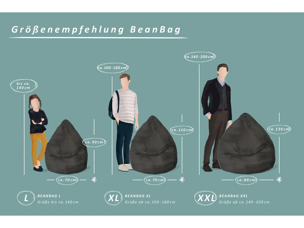 SITTING POINT Bean Bag Fussball Kicker mit 220 l Füllmenge aus Polyester und EPS-Perlen - Bild 2