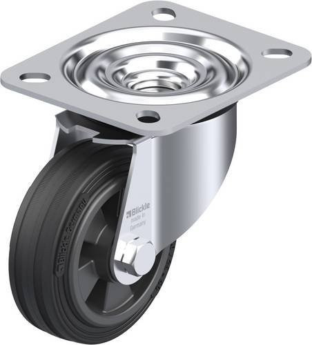 Blickle Lenkrolle LE-VPP 80R in Schwarz und Silber mit 80 mm Rad-Durchmesser und 50 kg Tragfähigkeit - Bild 1
