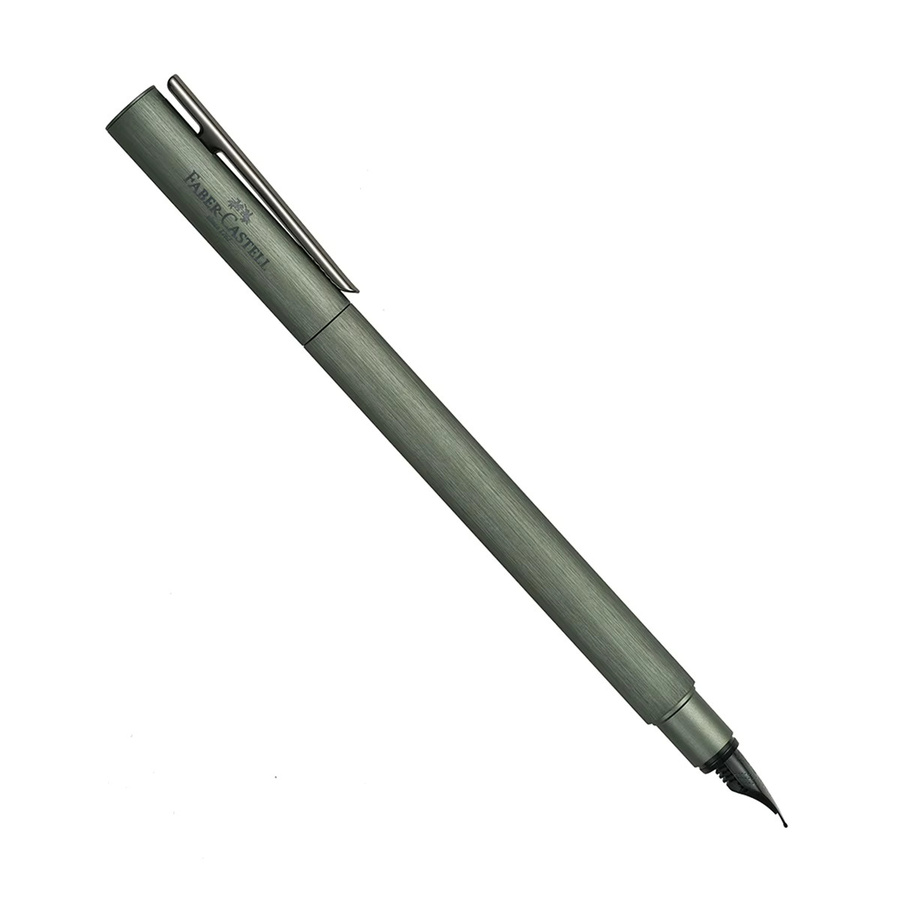 Faber-Castell Neo Slim Füllfederhalter aus gebürstetem Metall in Grau mit Geschenkbox - Bild 3