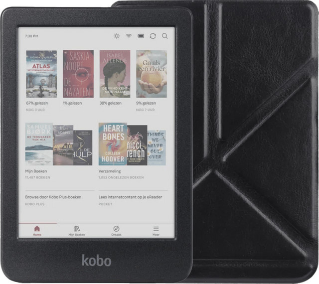 Kobo Clara Colour E-Reader in Schwarz mit BlueBuilt Book Case in Schwarz - Bild 1