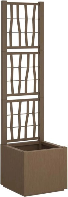 vidaXL Gartenpflanzer mit Gitter Blumenkiste Braun B/T/H: 36 x 36 x 140 cm aus Kunststoff - Bild 1