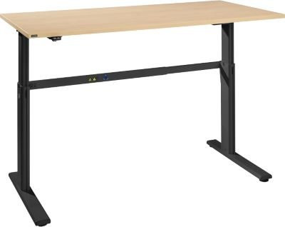 Elektrisch höhenverstellbarer Schreibtisch Bexxstar in Ahorn und Schwarz, B/T/H: 180 x 80 x 72,5-118,5 cm - Bild 1
