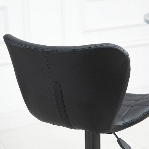 2er-Set HOMCOM Barstühle aus Kunstleder in Schwarz, H x B x T: 109 x 47 x 56 cm - Bild 4