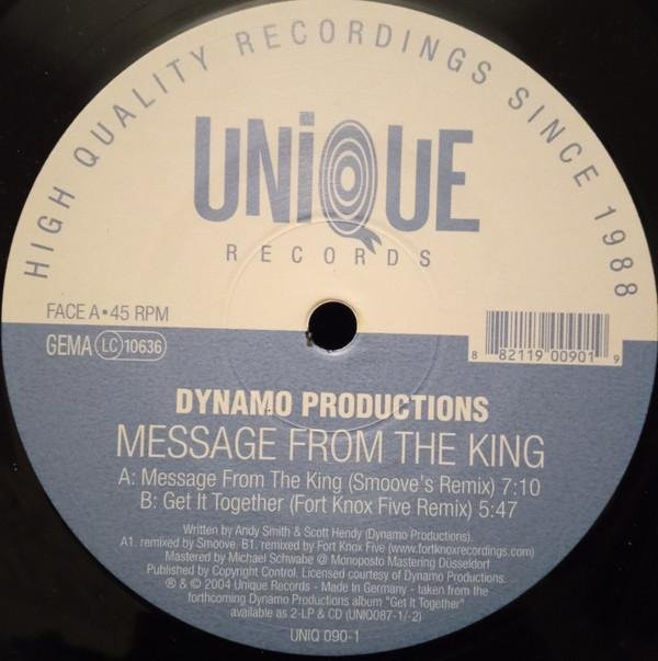 Dynamo Productions - Message From The King 12-Zoll Vinyl LP, Dance & Electronica, Beige, Gebraucht - Bild 1