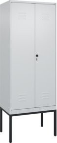 C+P PSA Doppel-Spind Classic PLUS mit Gestell, 2 Abteile, Schwarz/Grau, H x B x T: 212 x 80 x 50 cm - Bild 1