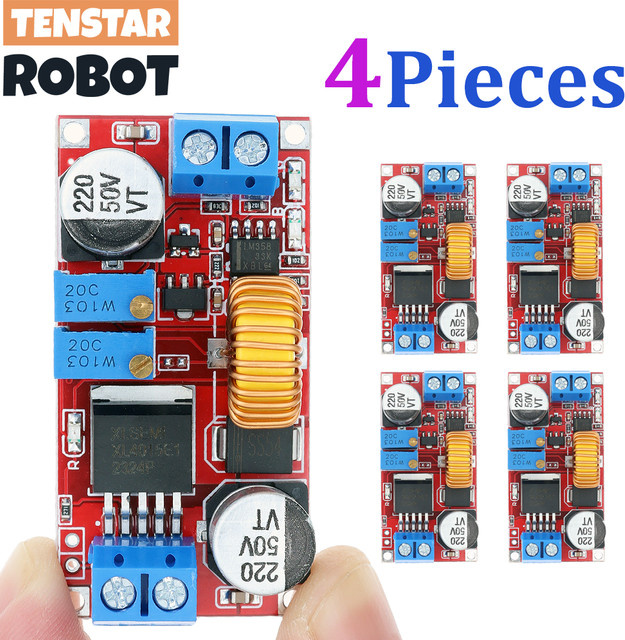 4 Stück TENSTAR ROBOT XL4015 5A DC-DC-Stromrichter Step-Down-Ladeplatine in Rot, 8–34 V auf 1,25–32 V CC CV LED-Treiber und Lithium-Lademodul - Bild 1
