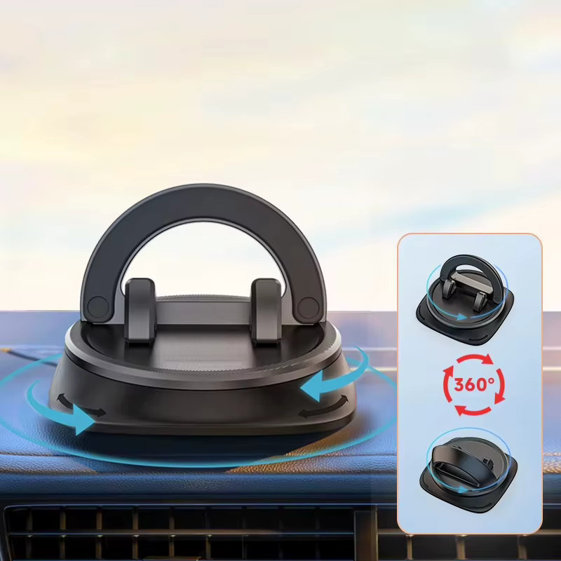 Universeller 360-Grad-Handyhalter für das Auto, drehbarer Armaturenbretthalter in Schwarz - Bild 4
