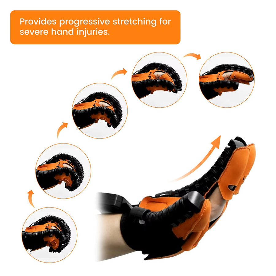 SALORIE Finger-Recovery-Trainer für Hemiplegie und Schlaganfall, automatischer Roboter-Rehabilitationshandschuh zur Handfunktionstherapie, schwarz - Bild 4