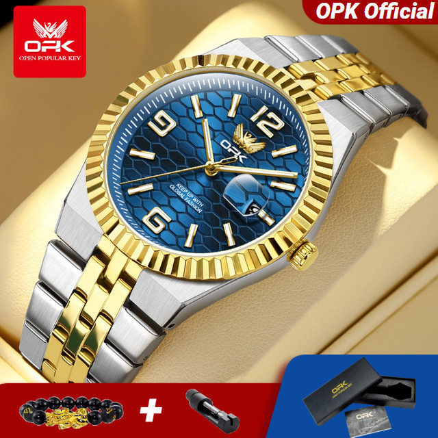 OLEVS Armbanduhr Edelstahl, Automatik, Blau, Herren - Bild 1