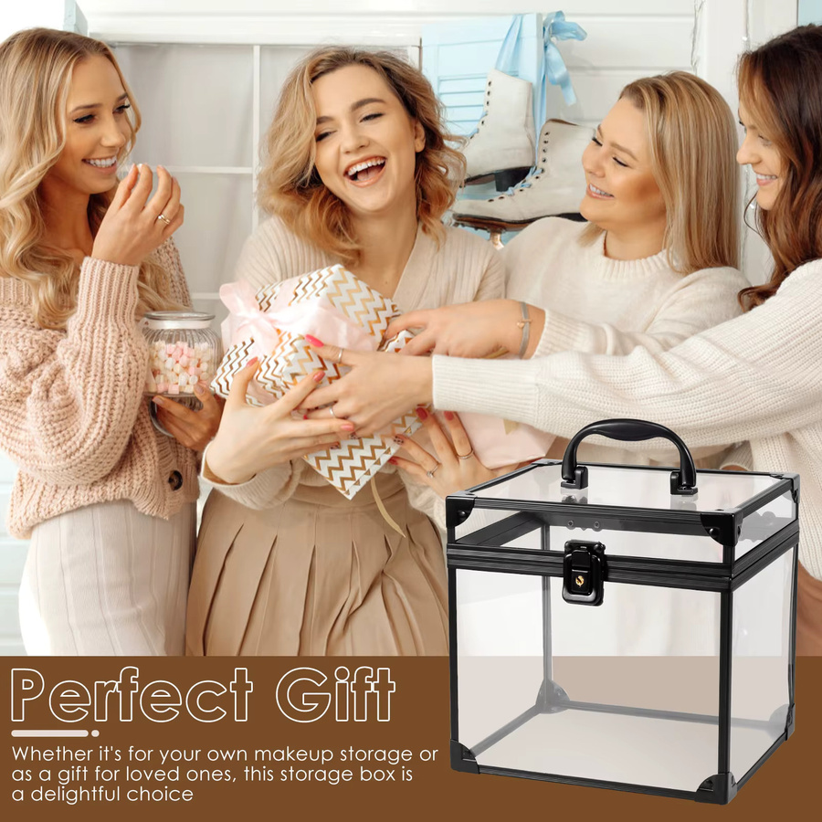 Willstar Organizer-Box aus Acryl mit Schloss und Griff, transparent/schwarz, B: 19,0 cm, T: 20,0 cm - Bild 6