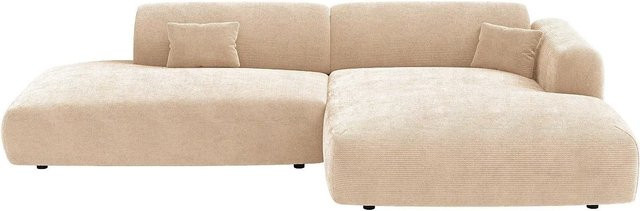 Maison Céphy Ecksofa Pogni in Beige mit Cord-Struktur und ohne Schlaffunktion, Breite: 300 cm - Bild 1