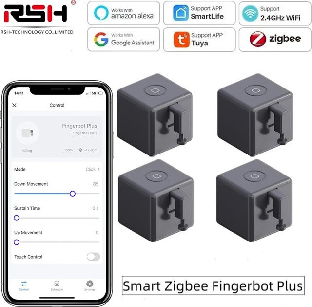 Tuya Zigbee Fingerbot Plus Smart Schalter in Weiß mit App-Steuerung, Timer und Sprachsteuerung für Alexa und Google Home Assistant - Bild 1