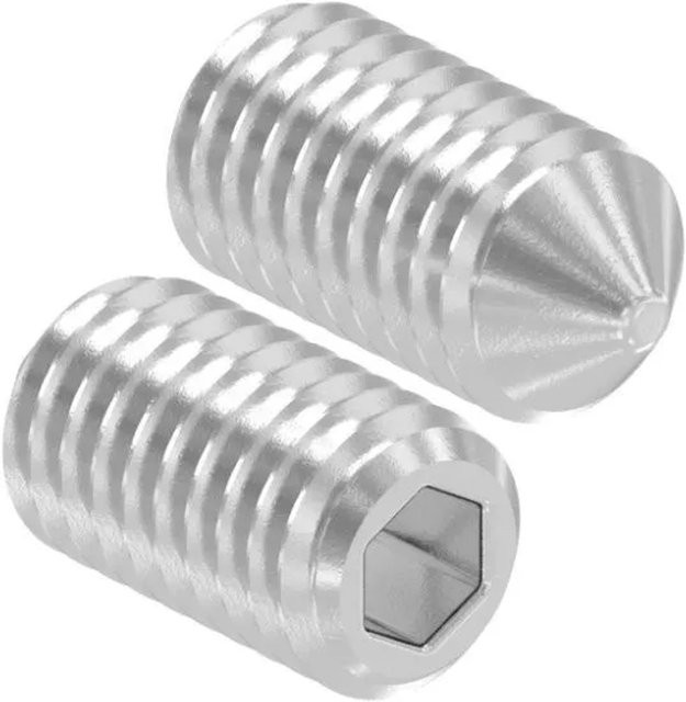 FeNau Gewindestift aus Edelstahl V2A mit Innensechskant und Spitze DIN 914, Farbe: Silber, M5 x 10 mm - Bild 1