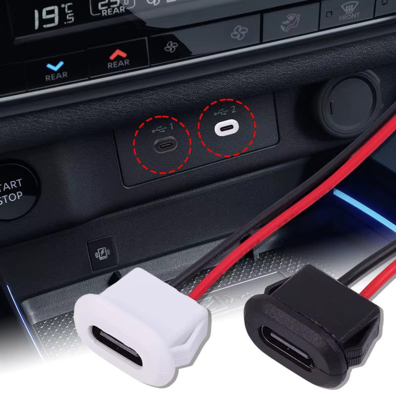 USB-C Weibliche 2Pin Buchse Wasserdicht mit Schnelllade Port in Weiß - Bild 1
