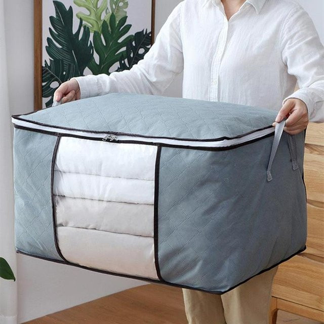 SZwatch Aufbewahrungstasche Organizer Grau mit transparentem Fenster und Griffen B/T/H: 60 x 40 x 35 cm - Bild 1
