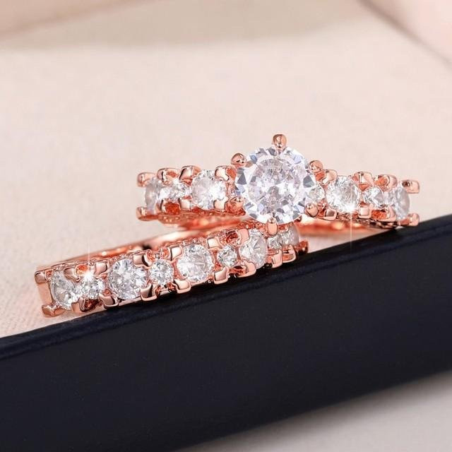 Caoshi Mode Verlobungsringe, Rose Gold Farbe, Silber Farbe, Damen - Bild 1