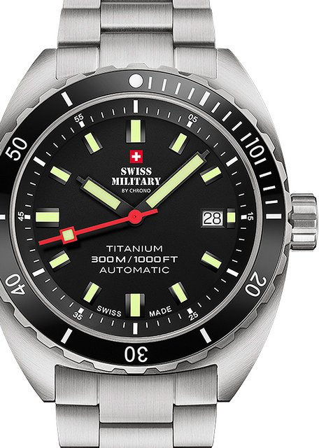 Swiss Military Armbanduhr Diver, Automatik, Titan, 42 mm, Herren - Bild 1