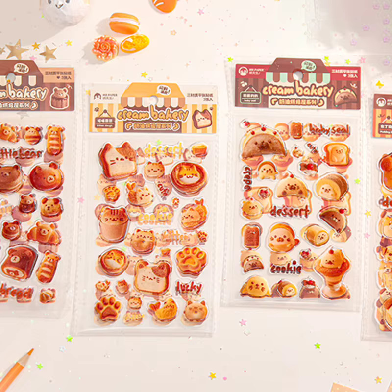 Mr. Paper Kawaii Baking Hund Motiv PET-Aufkleber, 3 Blatt pro Packung, Mehrfarbig - Bild 2