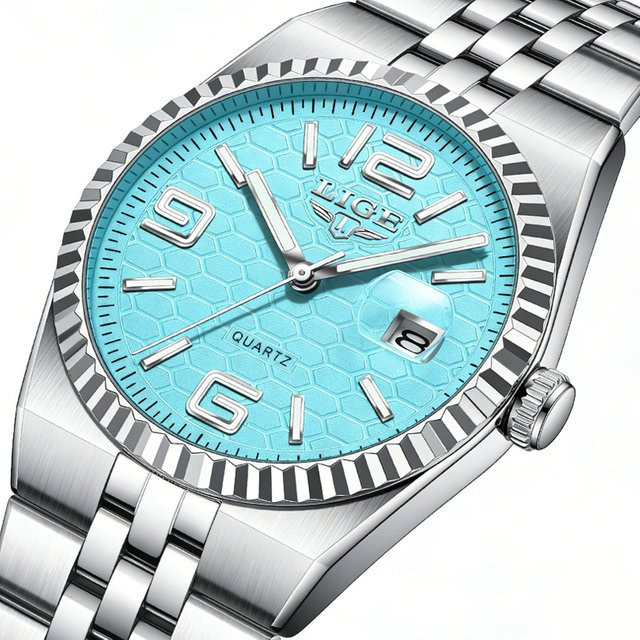 LIGE Armbanduhr Edelstahl, Quarz, Datum, Herren - Bild 1