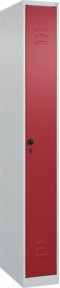 C+P Spind Classic PLUS Spind mit 1 Abteil, Farbe Grau/Rot, H x B x T: 185 x 25 x 50 cm, mit Sicherheits-Drehriegel und Einbrennbeschichtung - Bild 1