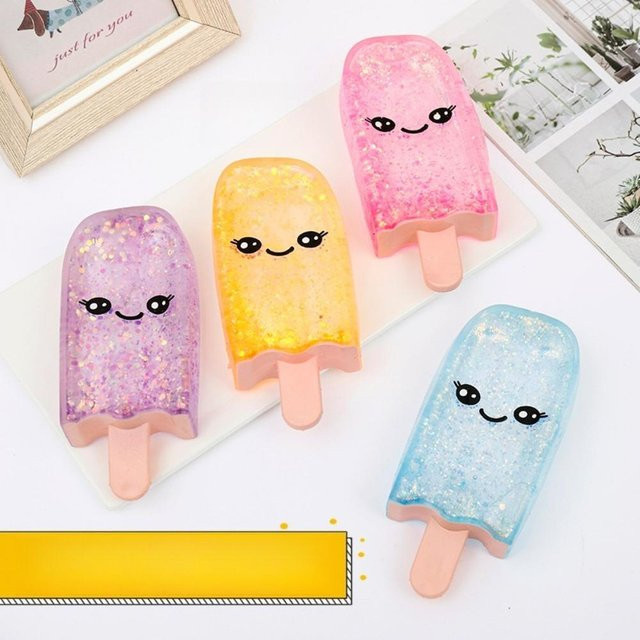 BC Pet Supplies Glitzernde Maltose-Eis am Stiel Quetschspielzeug, Fidget Stressabbau Dekoration - Bild 1