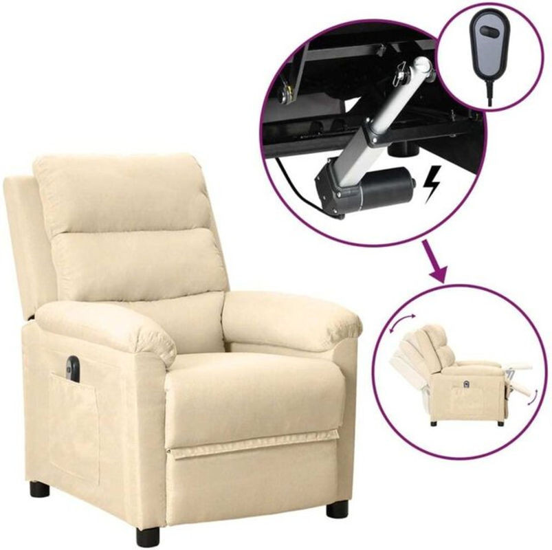 Elektrischer Relaxsessel von vidaxl in Creme mit Stoffbezug und Lift-Funktion - Bild 1