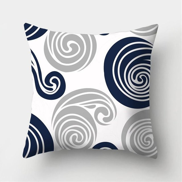 JMG Clothing Kissenhülle mit geometrischem Muster in Blau und Grau aus Polyester, B/T/H: 45 x 45 x 1 cm - Bild 1