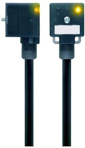 Escha Ventilstecker Bauform A mit Transildiode und 2+PE gebrückt, Sensor- und Aktorleitung VA22-24.3-10/S370, Farbe: Schwarz - Bild 1