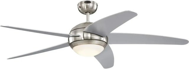 Westinghouse Bendan Deckenventilator in Silber Matt mit dimmbarer LED-Beleuchtung und Fernbedienung - Bild 1