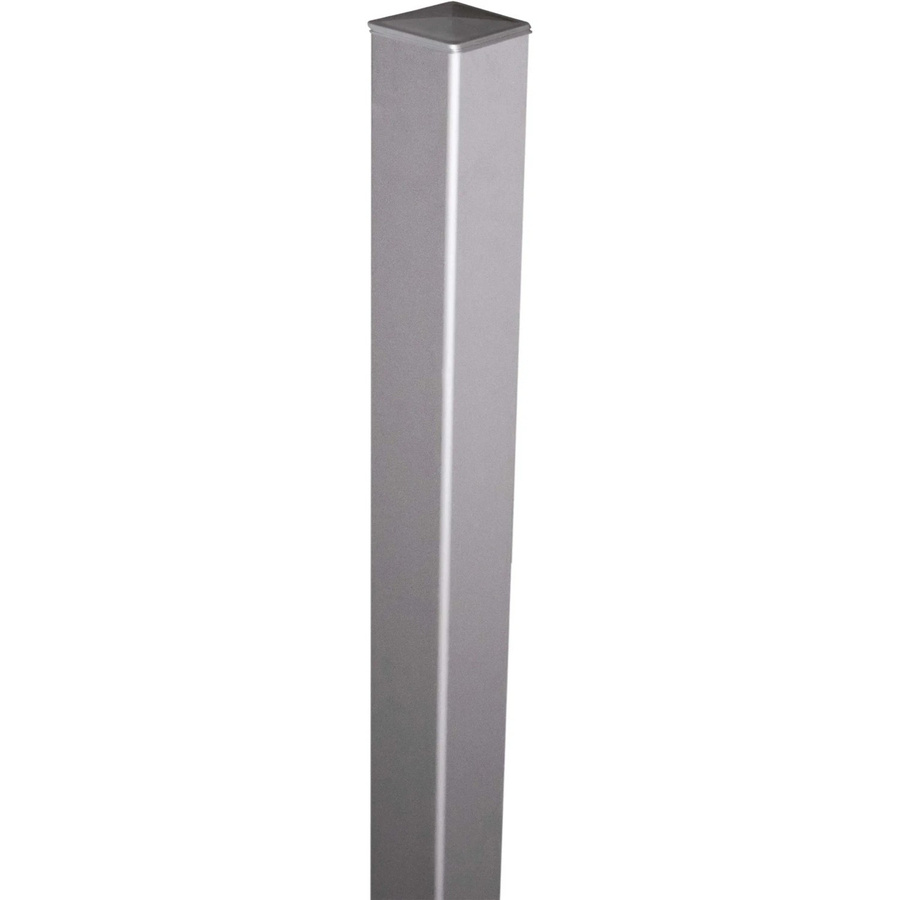 GroJa Zaunpfosten aus Aluminium Eloxiert in Silber, quadratisch, zum Aufdübeln, B/T/H: 6 x 6 x 190 cm - Bild 2