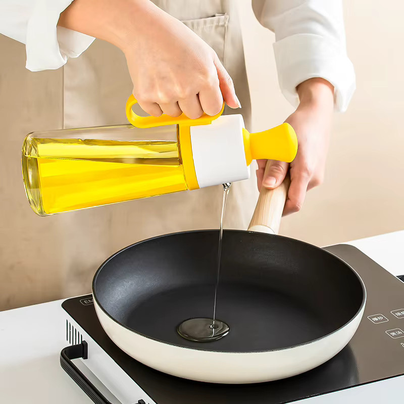 Multiyilego 2 in 1 Ölflasche mit integriertem Kochpinsel in Grün zum Backen und Grillen - Bild 3