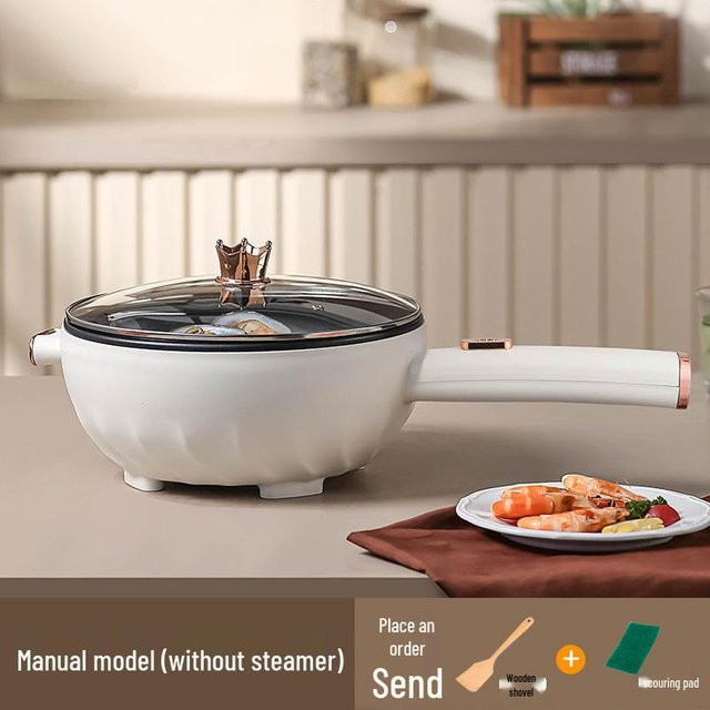 Multifunktionaler elektrischer Wok von Pickerr in Grau zum Dämpfen, Kochen und Frittieren als kompakter Hot Pot Kocher - Bild 1