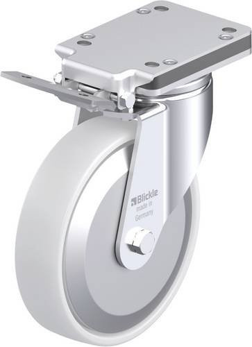 Blickle Stahlblech-Lenkrolle LH-PO 200G-IS-FA in Weiß mit 200 mm Rad-Durchmesser und 600 kg Tragfähigkeit - Bild 1