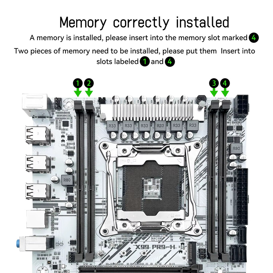 MACHINIST X99 PR9-H Motherboard-Kombo in Weiß mit Intel Xeon E5 2630 V4 CPU, 16GB DDR4 RAM und NVME M.2 Support, LGA 2011-3 Kit-Set - Bild 2