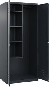 C+P Putzmittel-Spind Classic PLUS mit 2 Abteilen in Anthrazitgrau, H x B x T: 185 x 80 x 50 cm - Bild 1