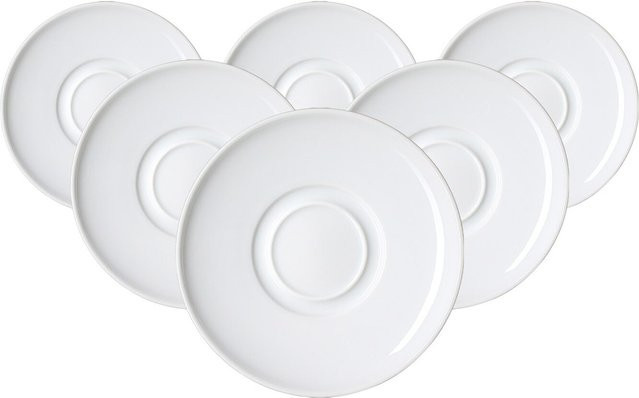 Ritzenhoff & Breker Untertassen Kombi Bianco Weiß aus Porzellan, 6er Set, Durchmesser: 15,5 cm - Bild 1