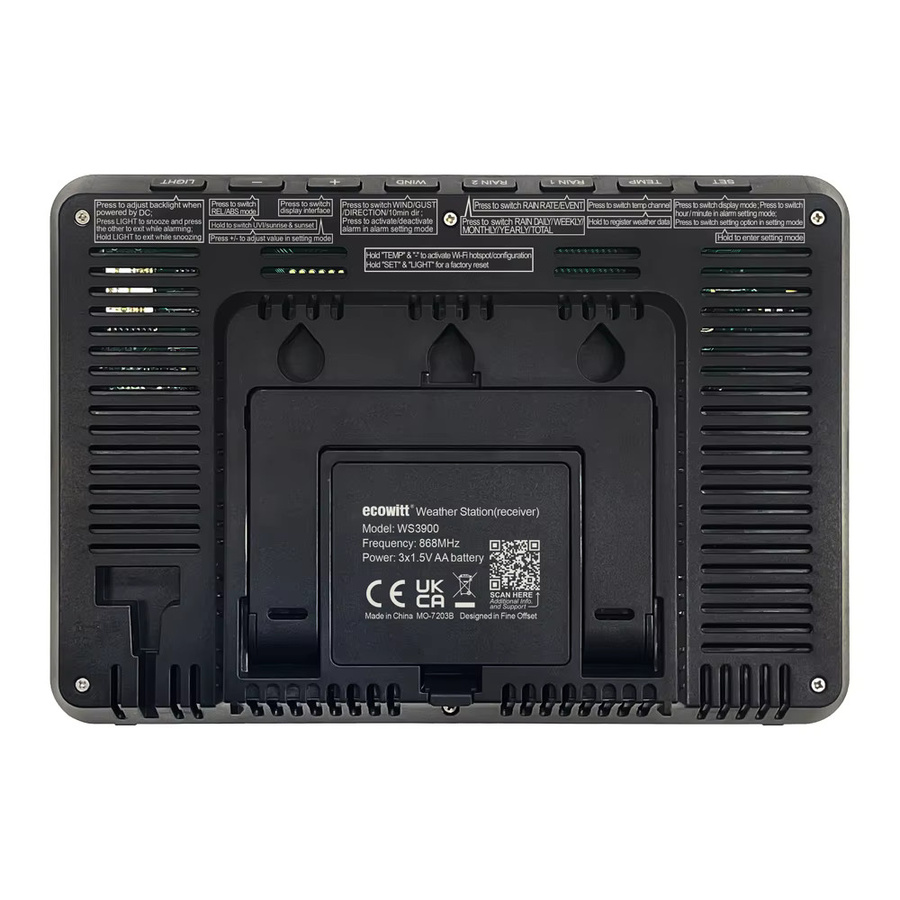 Ecowitt WS3900 Wi-Fi Wetterstation mit 7,5-Zoll LCD-Farbdisplay Konsole in Schwarz, unterstützt IoT-Geräte WFC01 und AC1100 - Bild 5