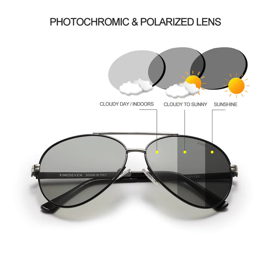 Kingseven Sonnenbrille Pilot, Vollrand, Metall, Herren - Bild 3