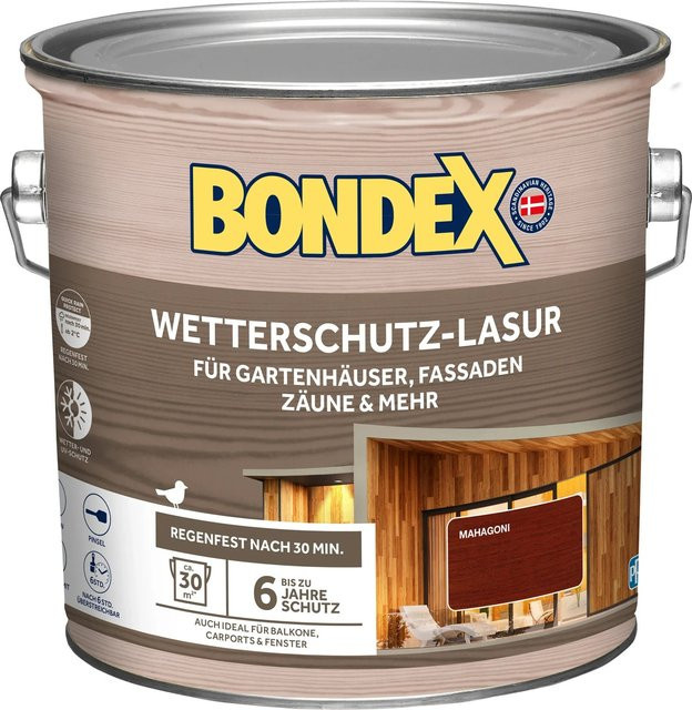 Bondex Wetterschutz-Lasur Mahagoni Braun 2,5 l - Bild 1