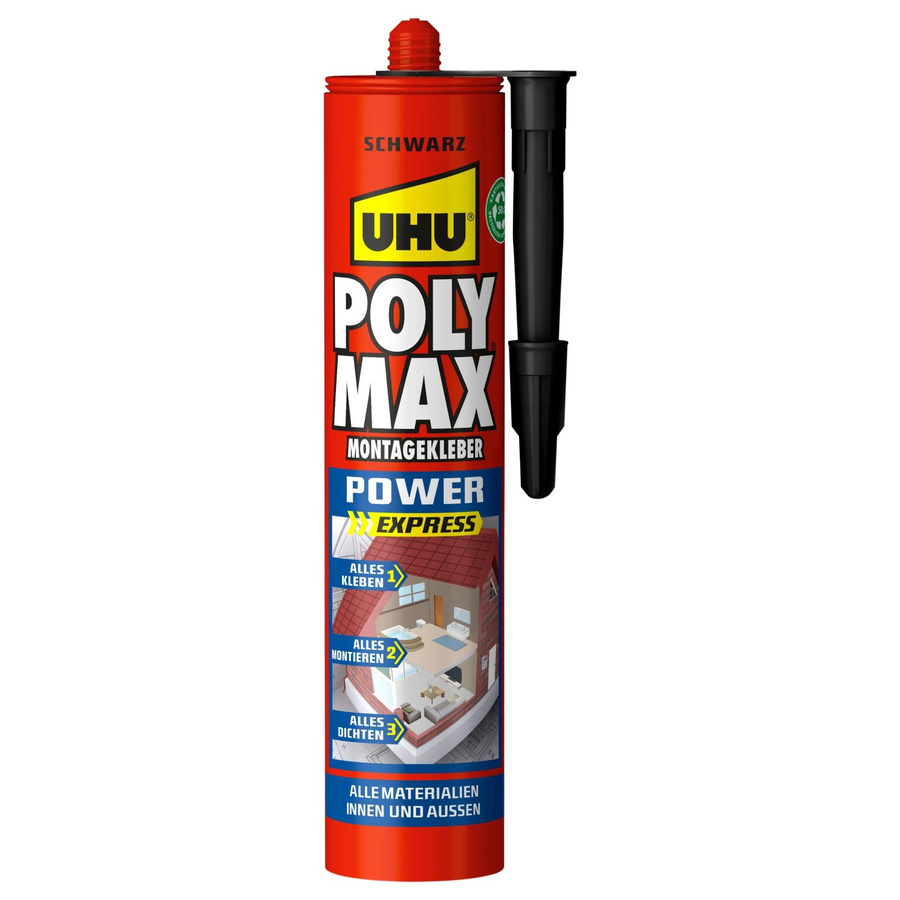UHU Poly Max Express Klebe- und Dichtmasse MS-Polymer in Schwarz, 425 g - Bild 2
