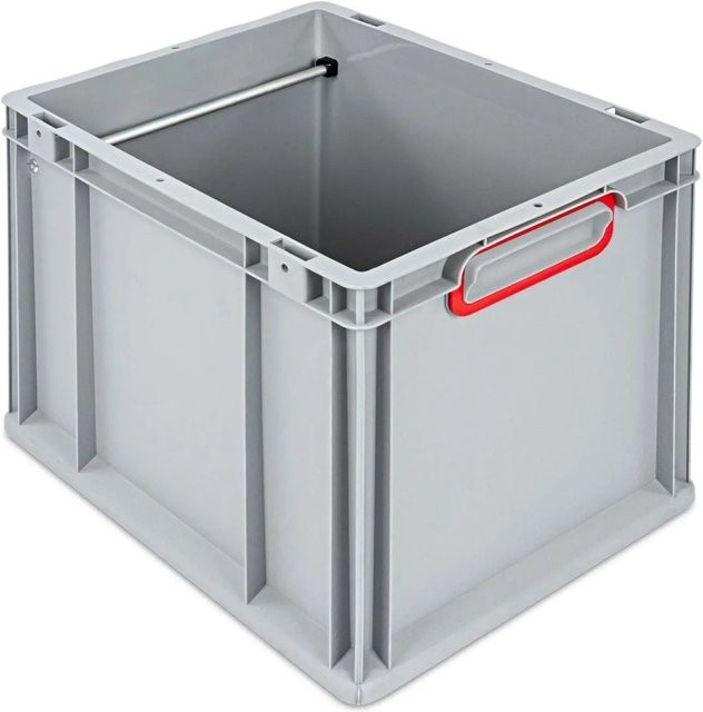 PROREGAL Hängeregisterbox Nextgen Eurobehälter Transportbox mit Griffen, Grau-Rot, H x B x T: 32 x 30 x 40 cm - Bild 1